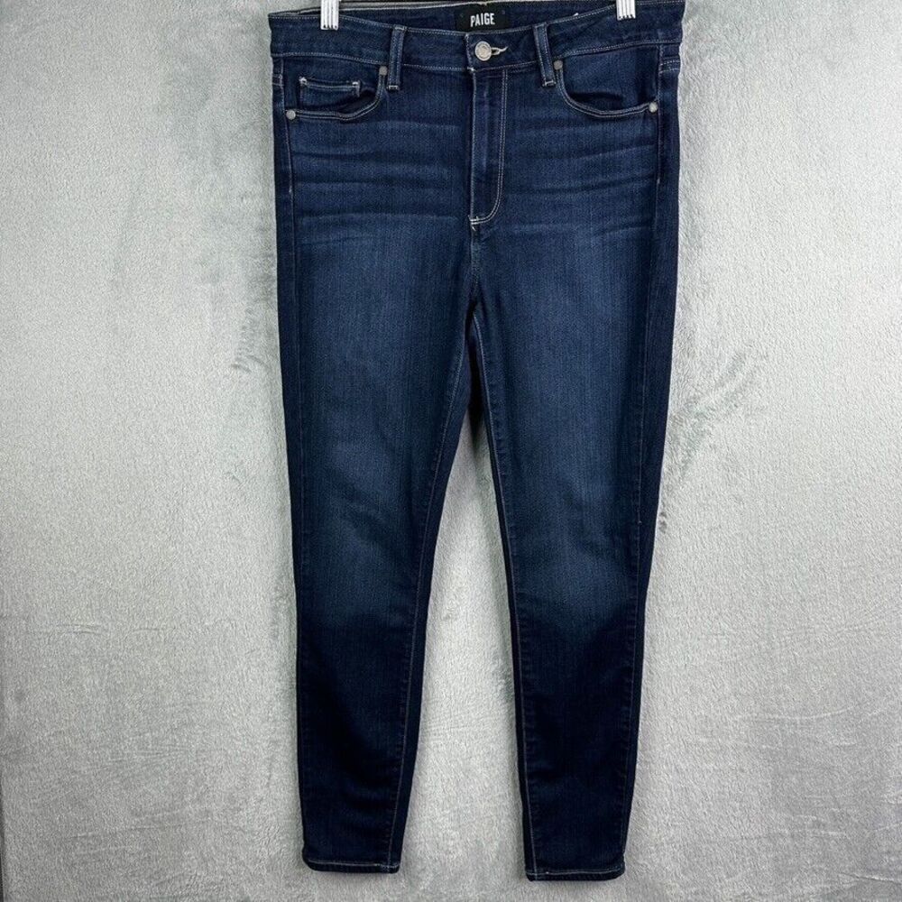 paige hoxton ankle jeans 30 blue stretch denim (31x27)*